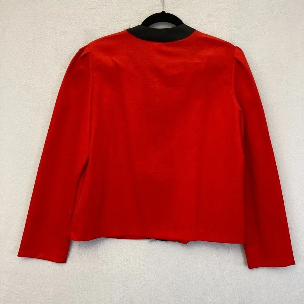 Vintage 90s Jerry Leigh Cherry Red Blazer Womens Size 18‎ Lightweight Steampunk
